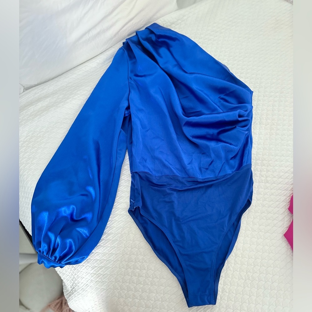 Satin Blue Bodysuit